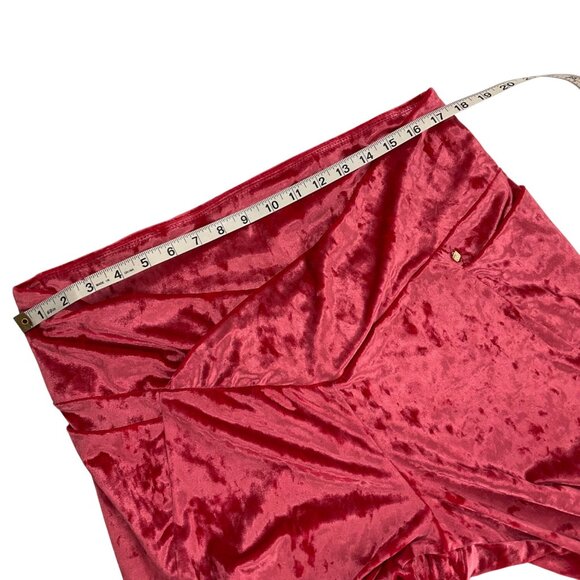 Fabletics Crushed Velour Crossover Leggings plus 3X Red Stretchy High Waist - Picture 10 of 10
